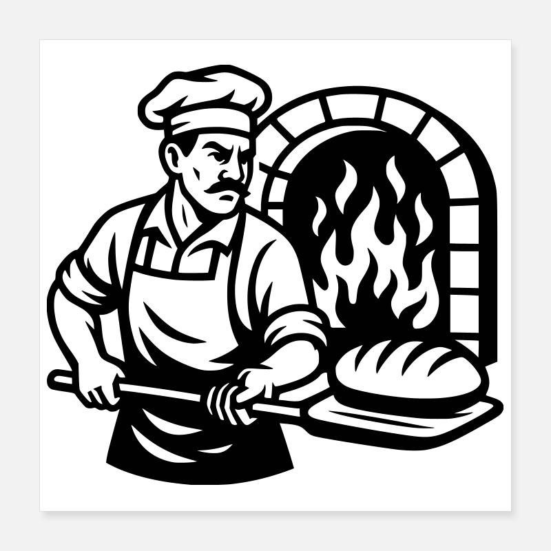 Bäcker Poster 40x40 cm