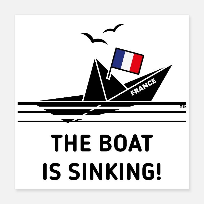 Das Boot sinkt! (Frankreich / POS) Poster 40x40 cm
