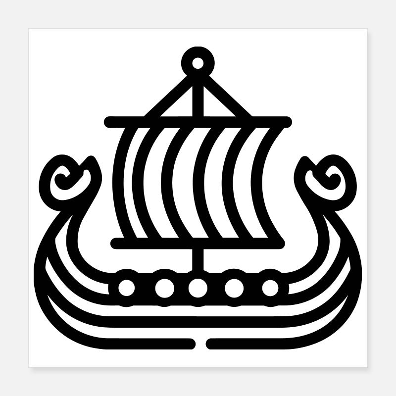 Bateau Viking Poster 40 x 40 cm
