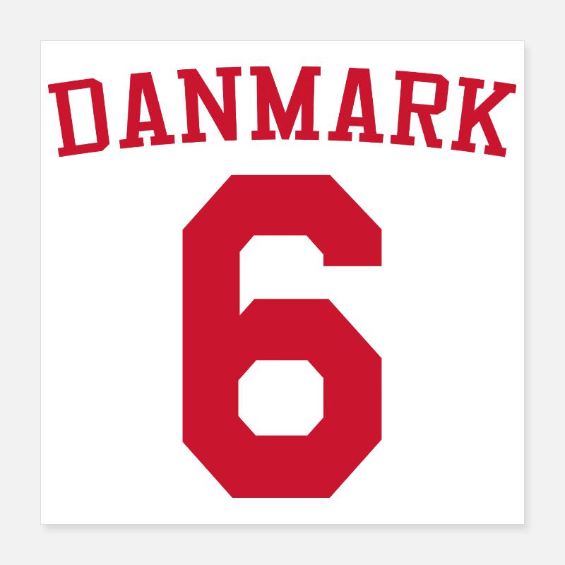 Dänemark 6 – Rotes Textdesign Poster 40x40 cm