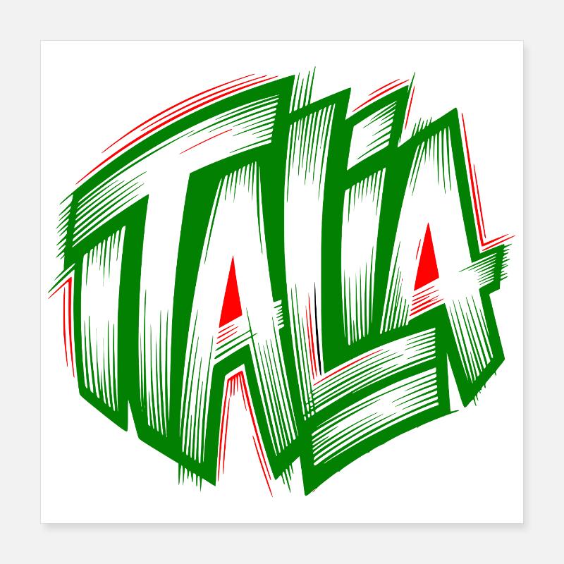 Italia Graffiti green-red Poster 16" x 16" (40x40 cm)
