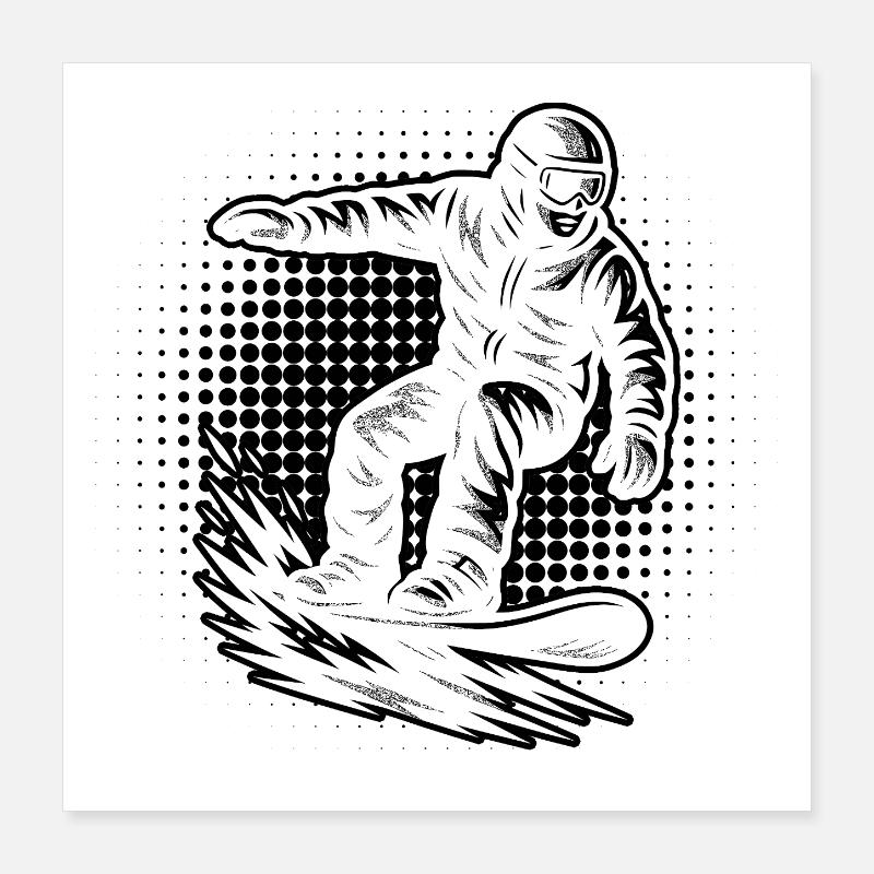 Purist Snowboard Theme Poster 16" x 16" (40x40 cm)