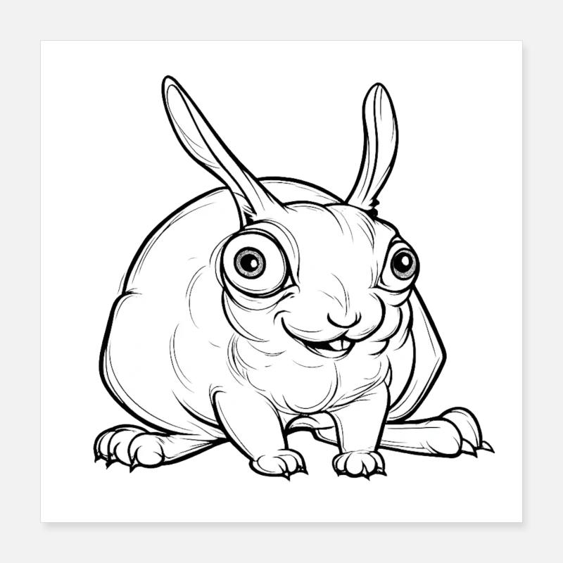 creepy bunny Poster 16" x 16" (40x40 cm)