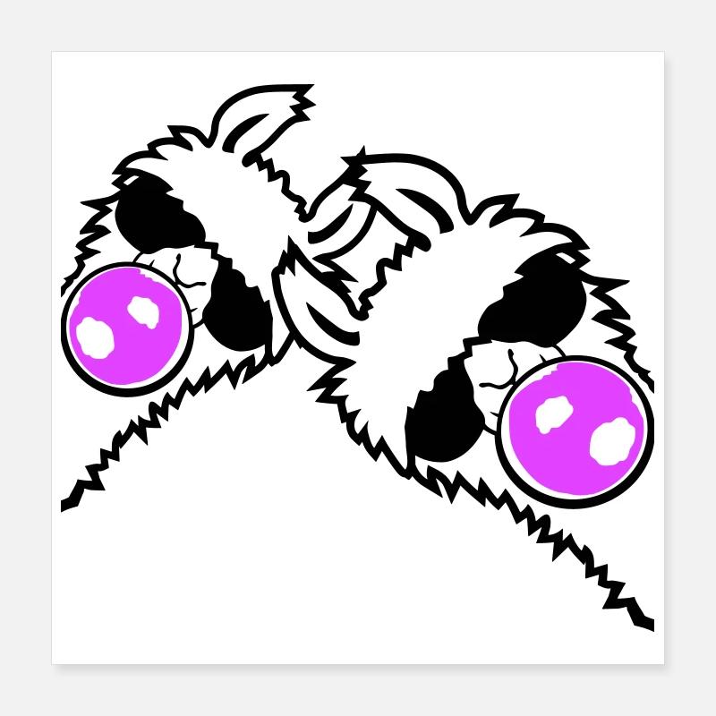 2 Lamas Bubbles Side Team Friends Crew Poster 40 x 40 cm