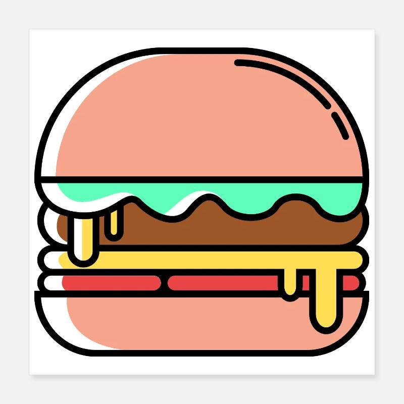 Burger Icon Poster 40 x 40 cm
