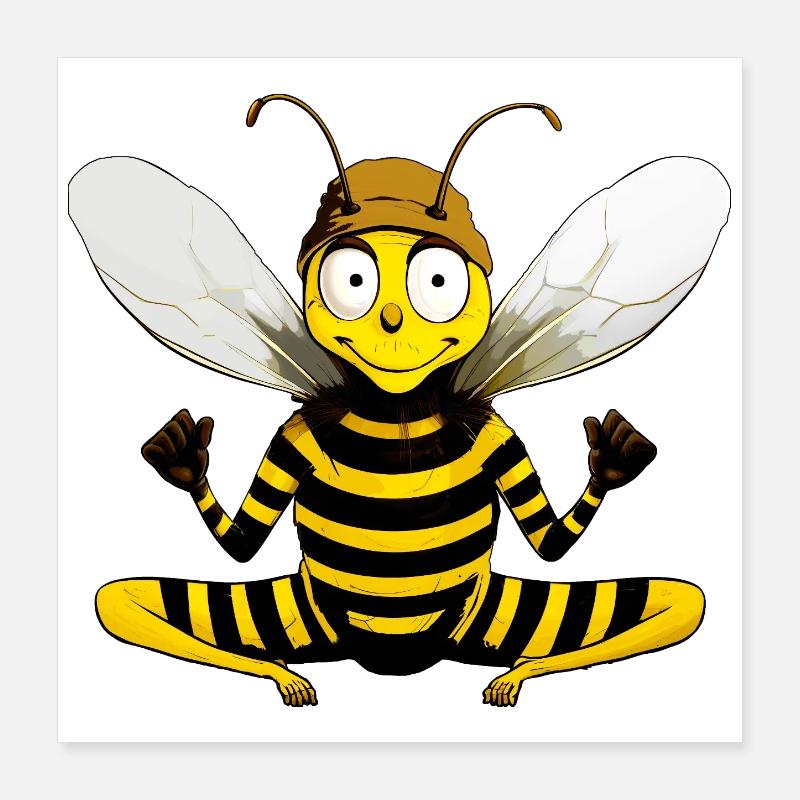Yoga Bee Poster 40x40 cm