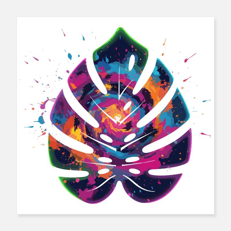 Conception de la feuille d’explosion de couleur Poster 40 x 40 cm