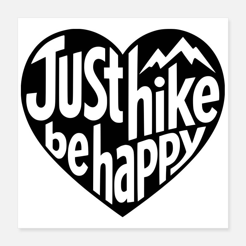 Wander-Design - Just hike be happy Herz Poster 40x40 cm