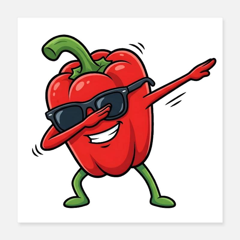 Tamponnement des piments Poster 40 x 40 cm