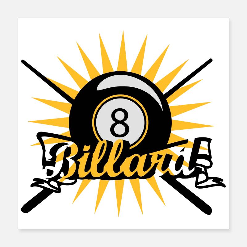 Billardkugel Poster 40x40 cm