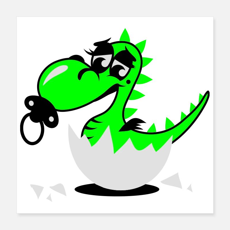 A small dragon baby with pacifier Poster 16" x 16" (40x40 cm)