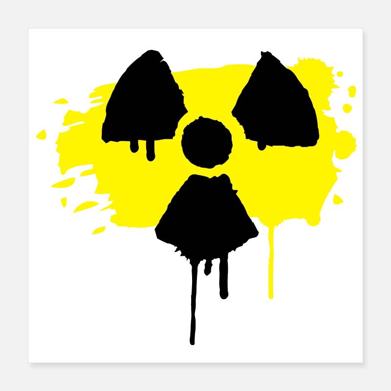 Radioaktiv Zeichen als Graffiti Poster 40x40 cm