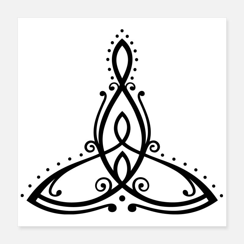 Celtic Motherhood Symbol Mutter mit zwei Kindern Poster 40x40 cm