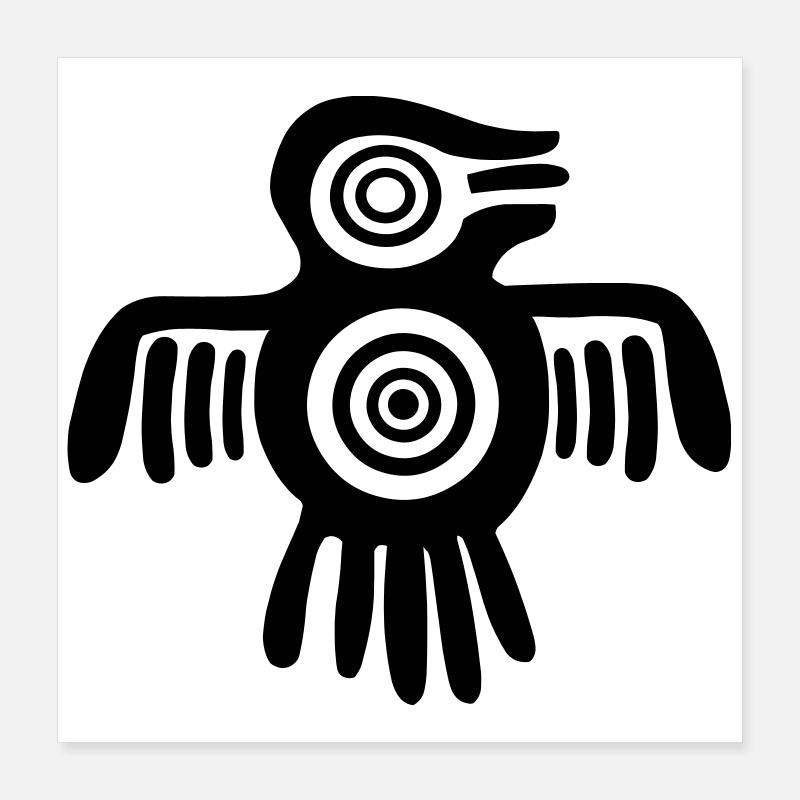 Oiseau aztèque Poster 40 x 40 cm