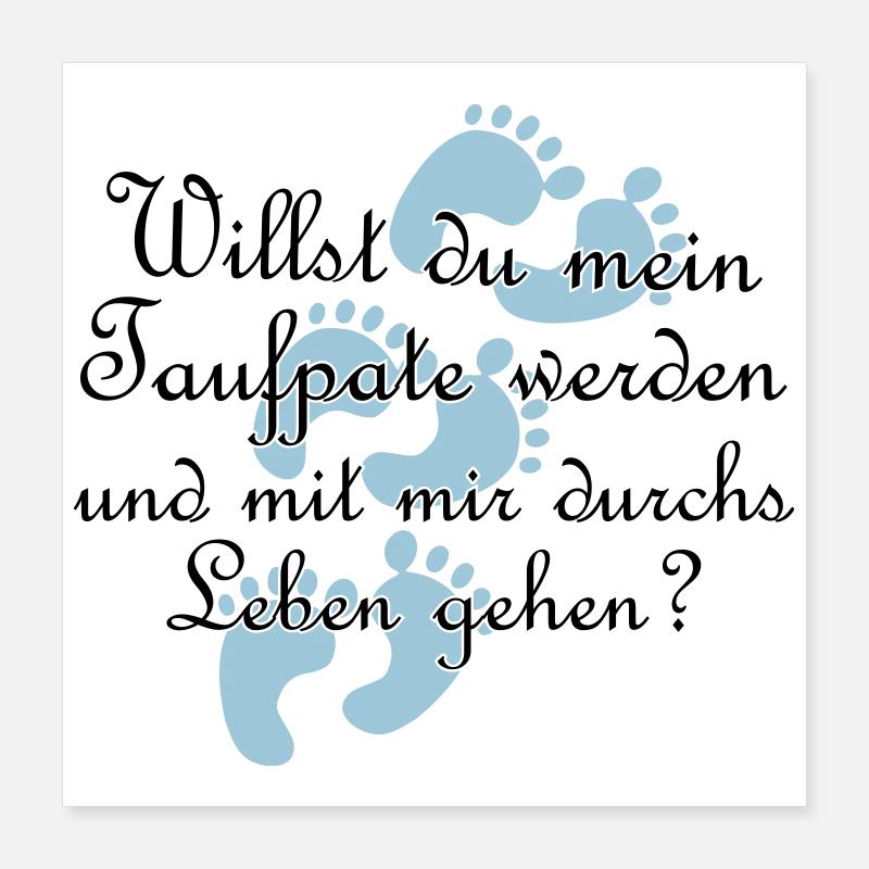 Taufpate Pate Gedi Farbe frei wählbar Geschenk Poster 40x40 cm