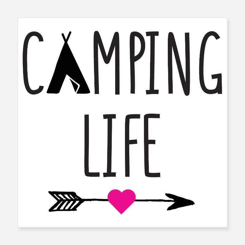 Vie de camping Poster 40 x 40 cm