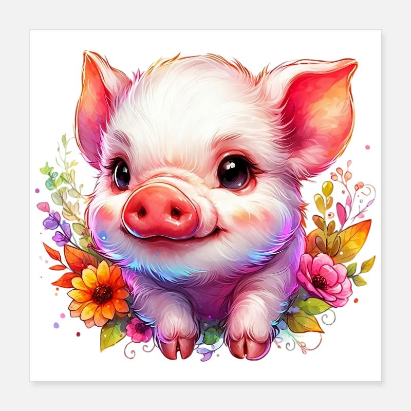 Ferkel-Ferkel Poster 40x40 cm