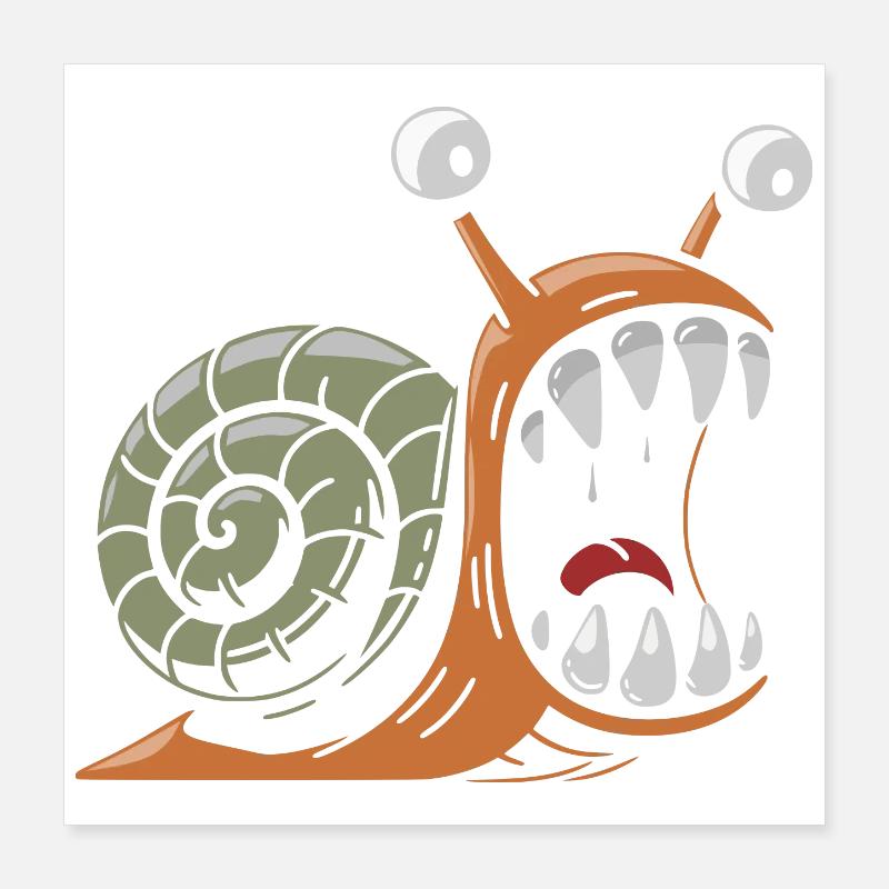 escargot avec des grandes dents Poster 40 x 40 cm