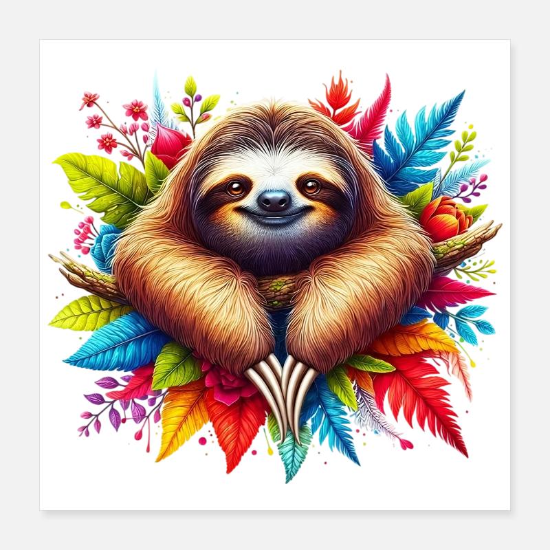 Faultier Poster 40x40 cm