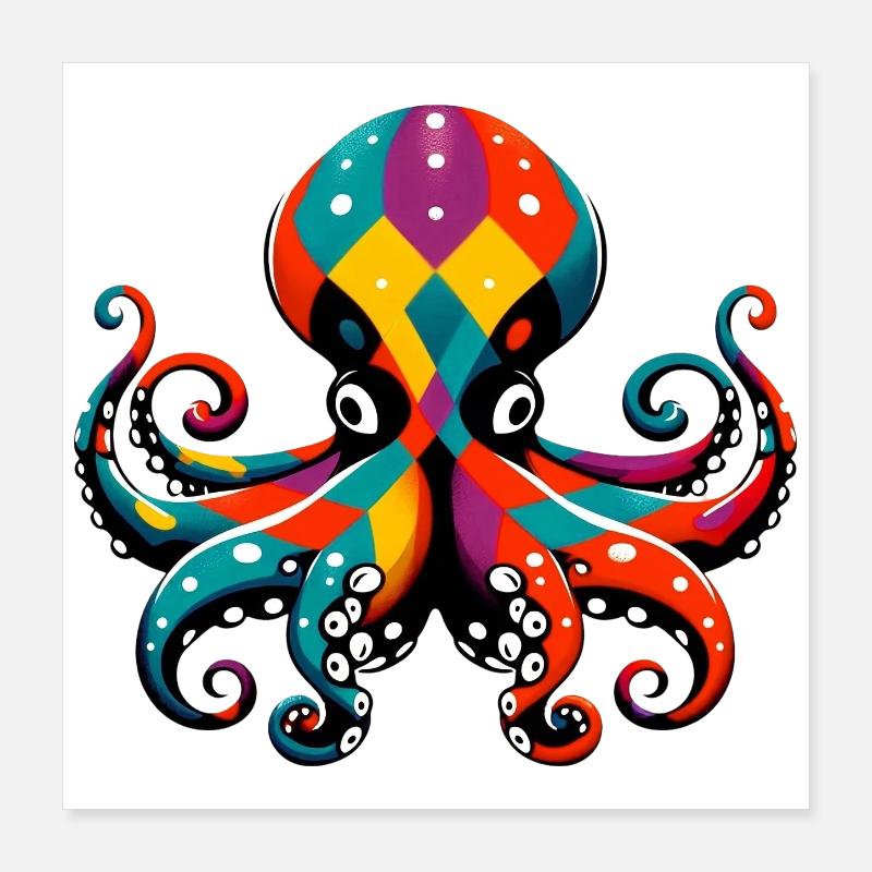 Krake Poster 40x40 cm