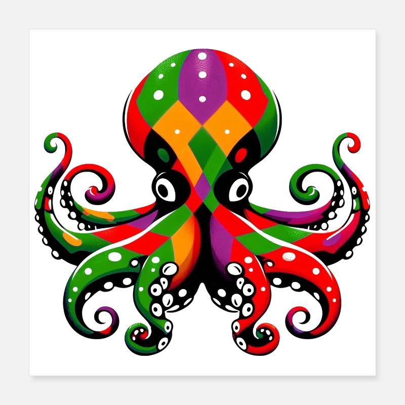 Krake Poster 40x40 cm