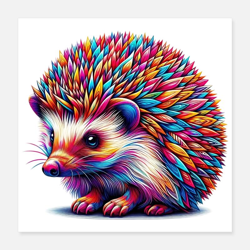 Hedgehog Poster 16" x 16" (40x40 cm)