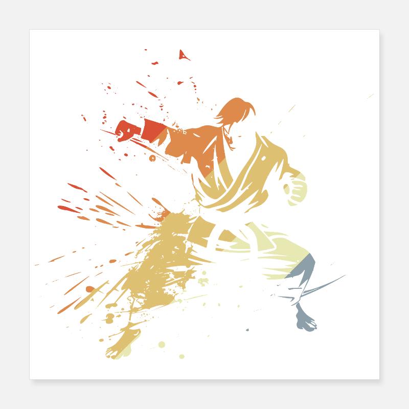 Karate Junge Grafik Poster 40x40 cm
