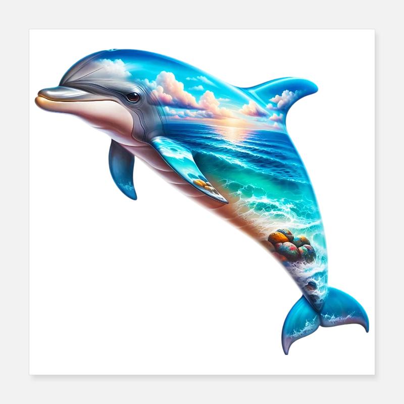 Delfin Poster 40x40 cm