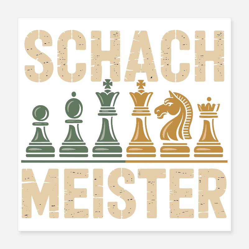 Retro Chess Chess Master Chess Figure Board Game Poster 16" x 16" (40x40 cm)