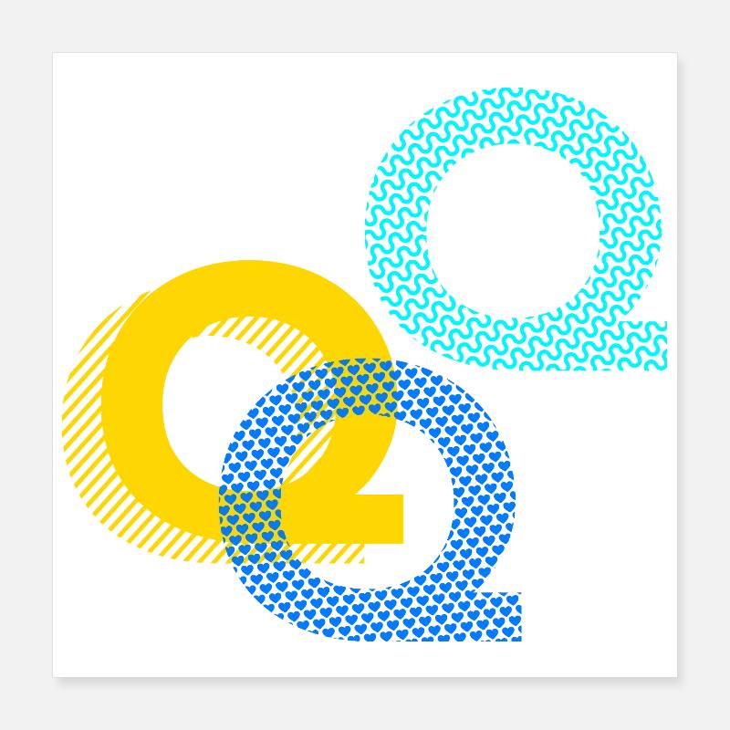Lettre Q q Poster 40 x 40 cm