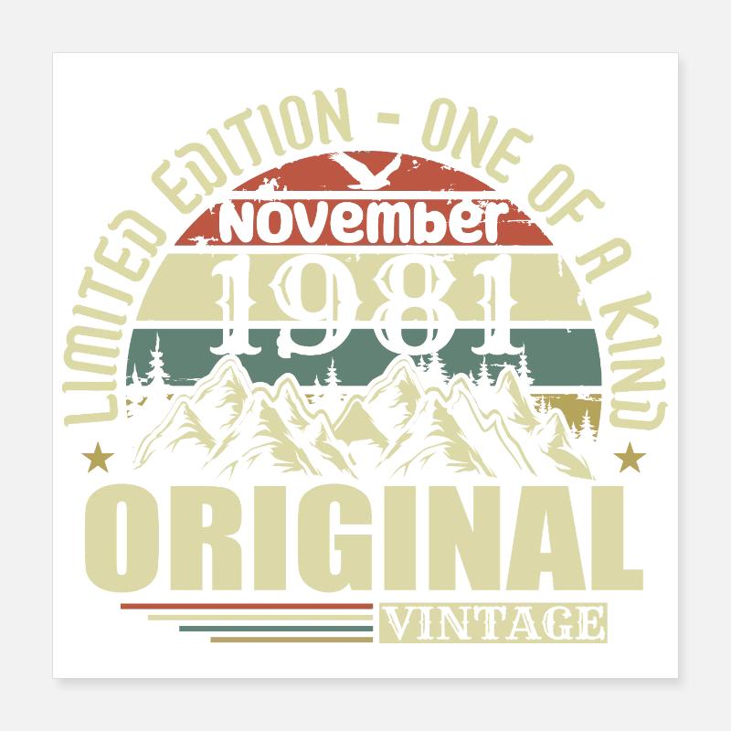 Geburtstag November 1981 Poster 40x40 cm