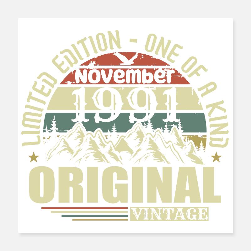 Birthday November 1991 Poster 16" x 16" (40x40 cm)