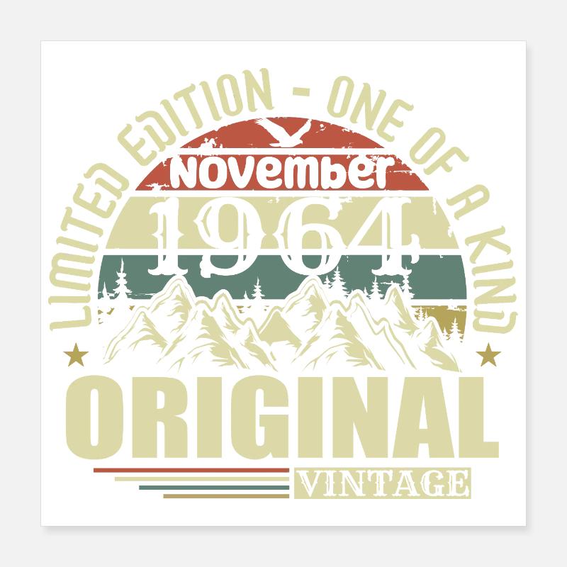 Birthday November 1964 Poster 16" x 16" (40x40 cm)