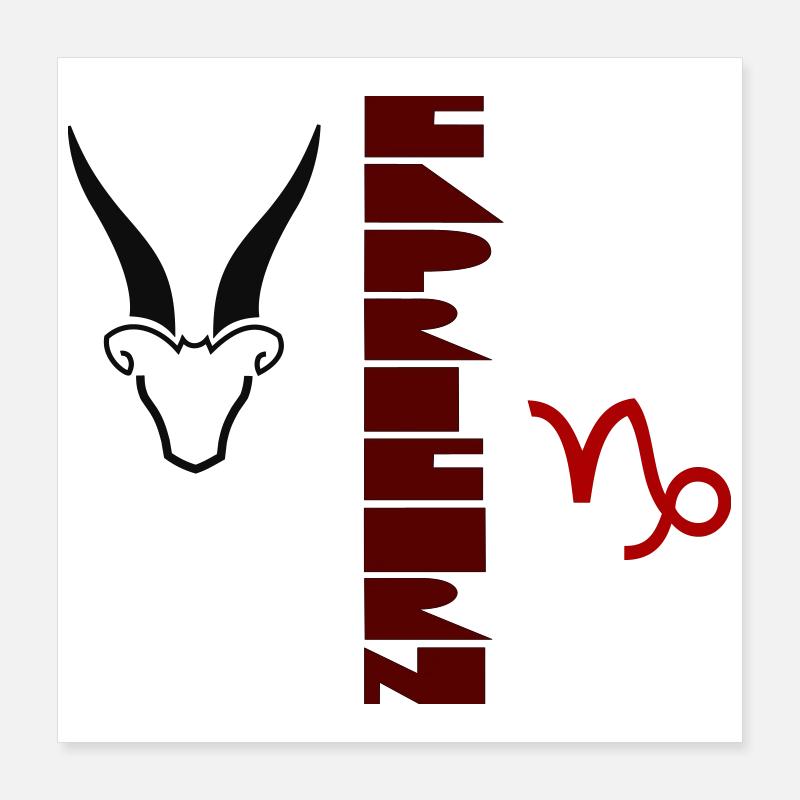 Steinbock-Design von Cean Poster 40x40 cm