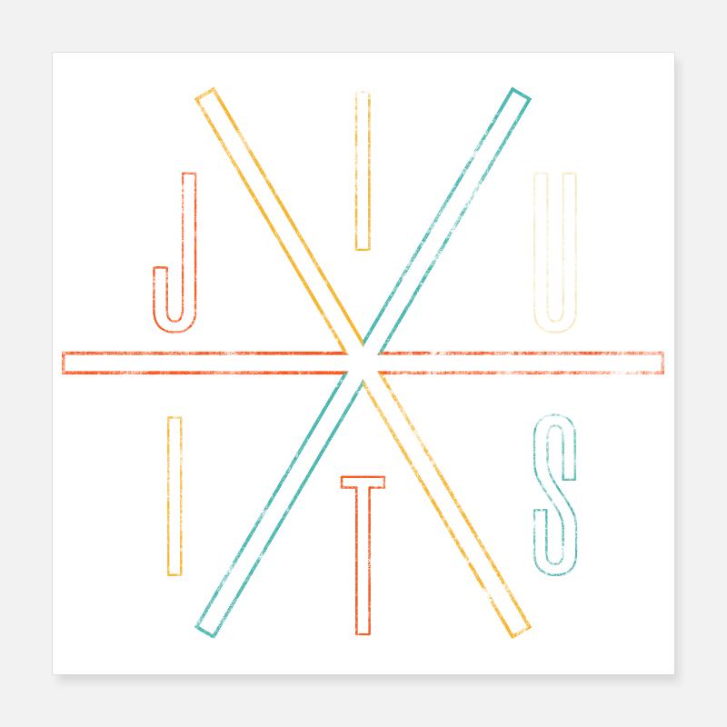 Jiu Jitsu Minimalist Graphic Design Poster 16" x 16" (40x40 cm)