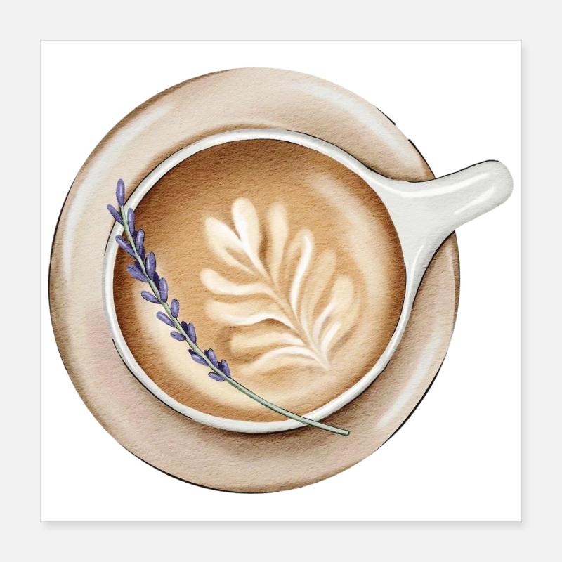 Latte Latte Design confortable Poster 40 x 40 cm