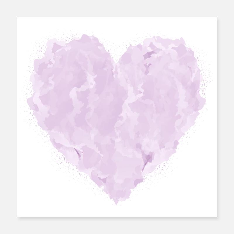 Coeur rose à l’aspect nuage – design doux Poster 40 x 40 cm