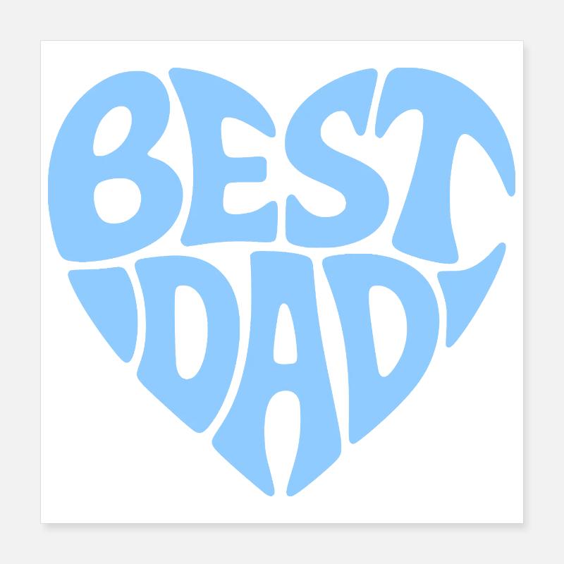 Best Dad Heart Design Poster 16" x 16" (40x40 cm)