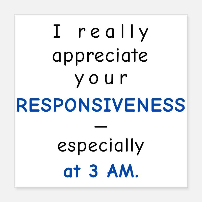 Baby Performance Review – Responsiveness Poster 16" x 16" (40x40 cm)