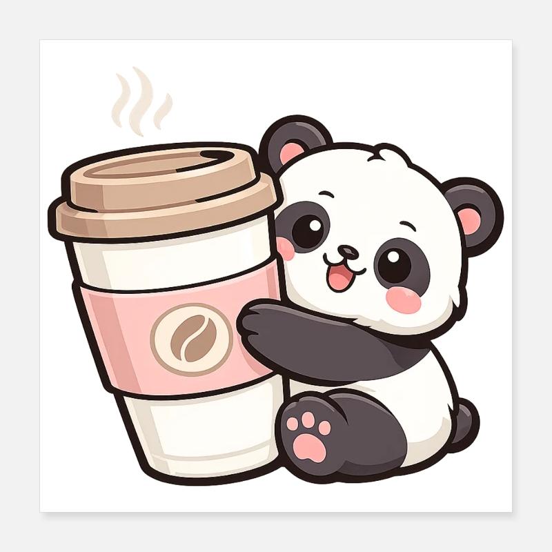 KaffeePanda Kuschelheld Poster 40x40 cm