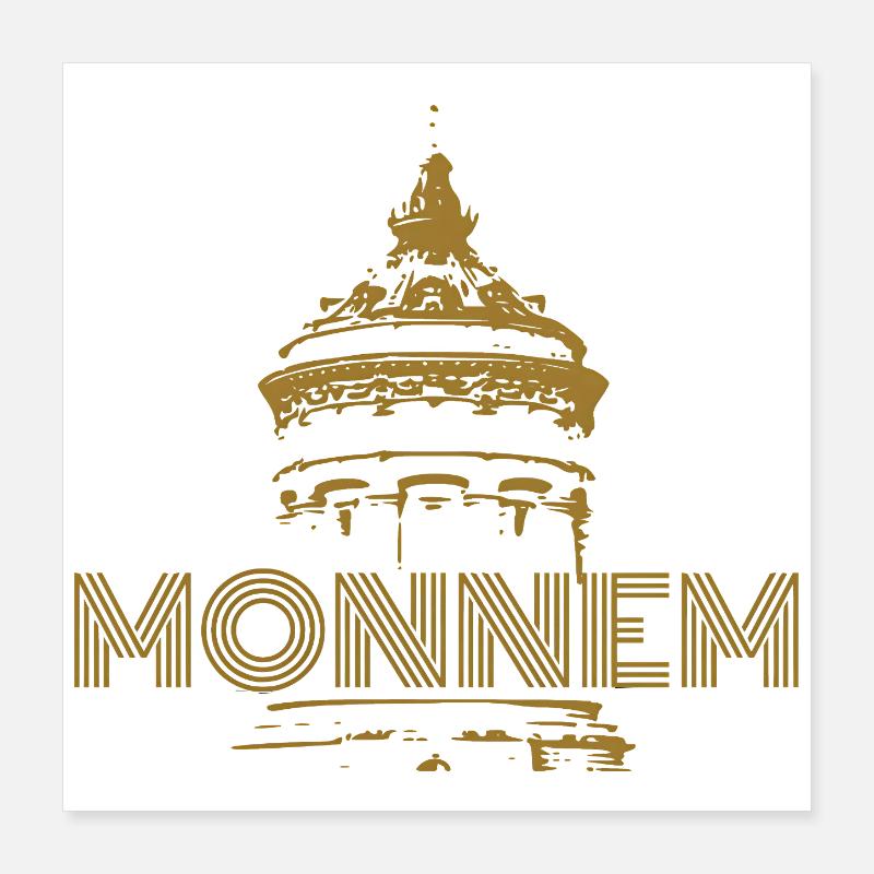 Monnem Wasserturm Design – Mannheim Heimat Stolz Poster 40x40 cm