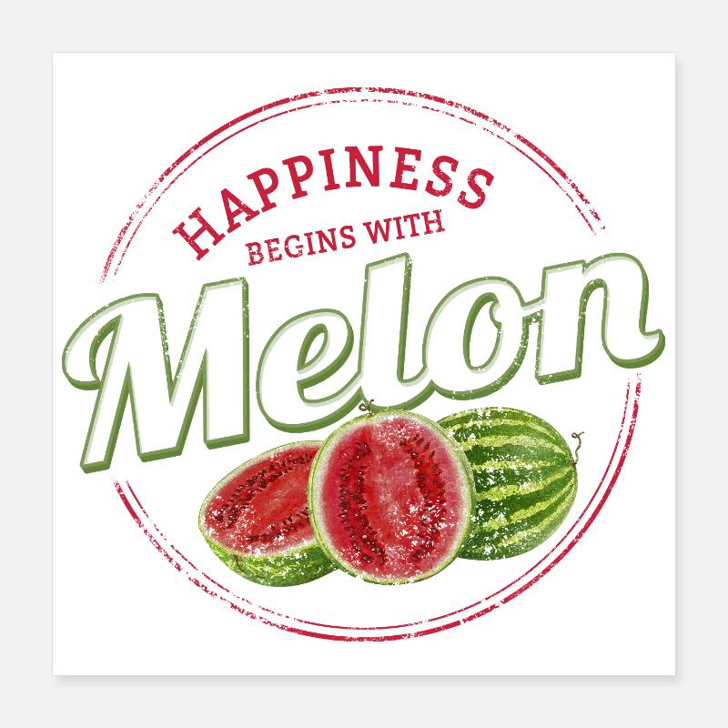 Snack de pastèque Vintage Fruit Retro Melon Poster 40 x 40 cm