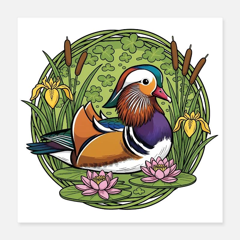 Mandarinente Poster 40x40 cm