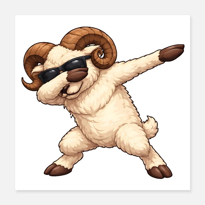Dabbing Aries Poster 16" x 16" (40x40 cm)