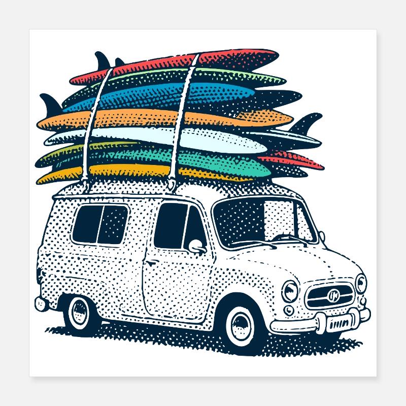 Surf Holidays Poster 16" x 16" (40x40 cm)