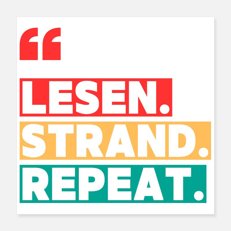 Lesen Strand Repeat Poster 40x40 cm