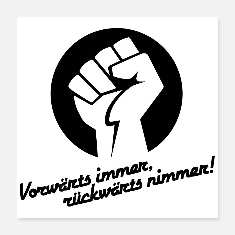 Vorwärts immer rückwärts nimmer v.1 Poster 40x40 cm