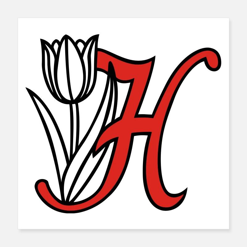 Lettre H Poster 40 x 40 cm