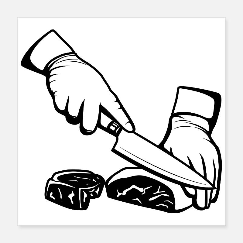 Découpe de la viande Poster 40 x 40 cm