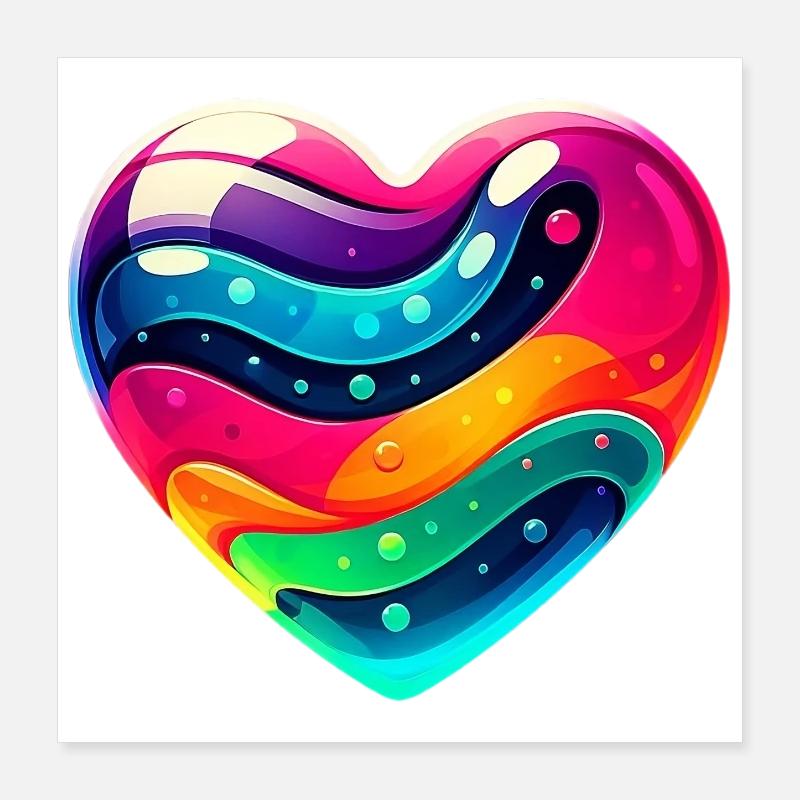Colorful Heart Poster 16" x 16" (40x40 cm)